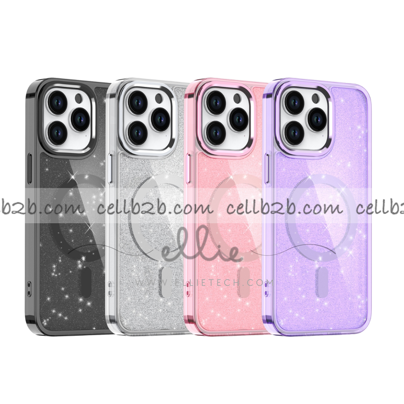 Funda Magsafe de Purpurina con Cámara Botón Metálico LY para iPhone 17 Pro Max