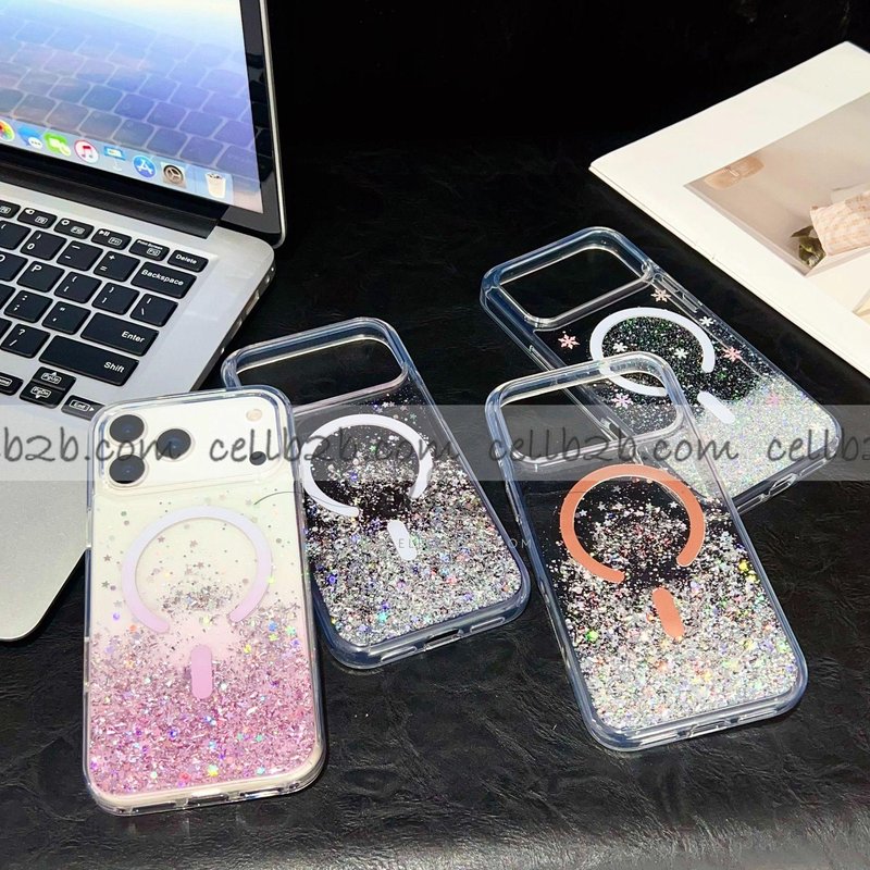 Funda Magsafe con Purpurina de Diamantes Estelares para iPhone 17 Pro max
