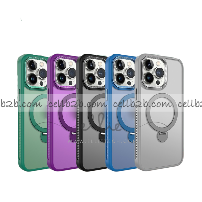 Funda Mate Magsafe con Soporte y Cámara de Textura Metálica ZW para iPhone 17 Pro Max