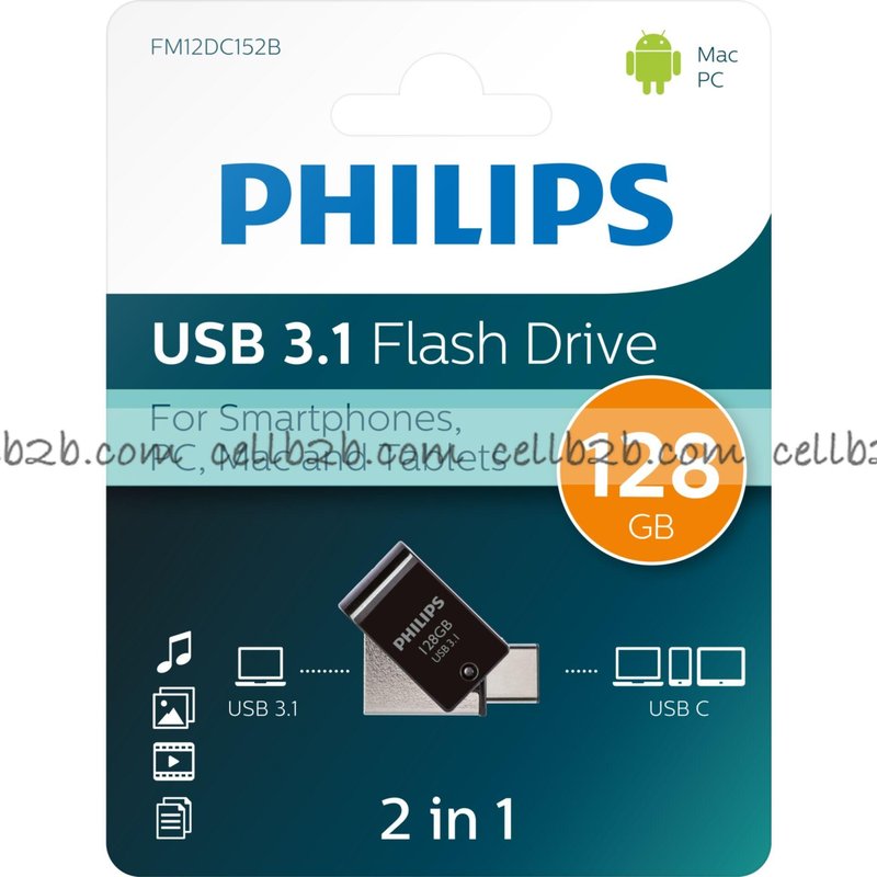 *Philips USB FLash Drive 2 in 1 128GB USB-C USB3.1