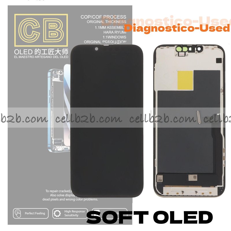 Pantalla « CB SOFT OLED Diagnostico-Used » iPhone 13 Pro 120Hz Control IC Reemplazable LCD+TACTIL Completo