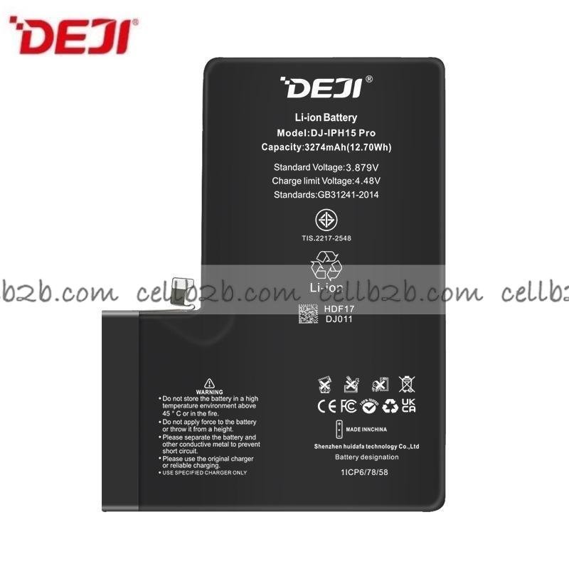 DEJI Batería para iPhone 15 Pro Capacidad Estándar 3274mAh