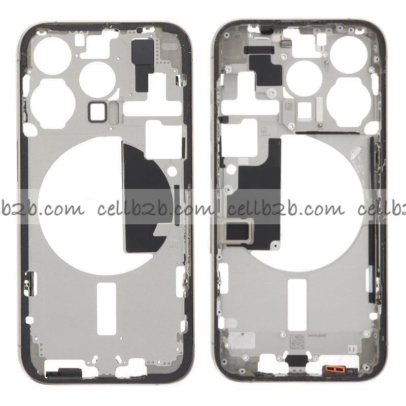 Carcasa Frontal para iPhone 15 Pro Titanic Natural