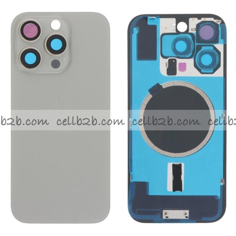 Tapa Trasera Cristal con Soporte para iPhone 16 Pro Titanic Natural