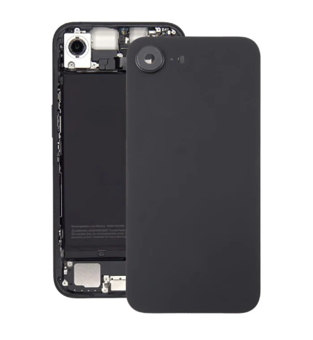 Tapa Trasera Cristal con Soporte para iPhone 16E Negra