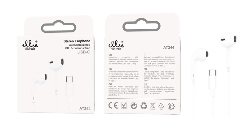 Ellietech AT244 Auriculares con Cable Tipo C