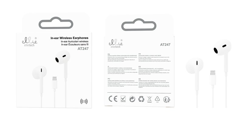 Ellietech AT247 Auriculares con Cable Lightning para iPhone