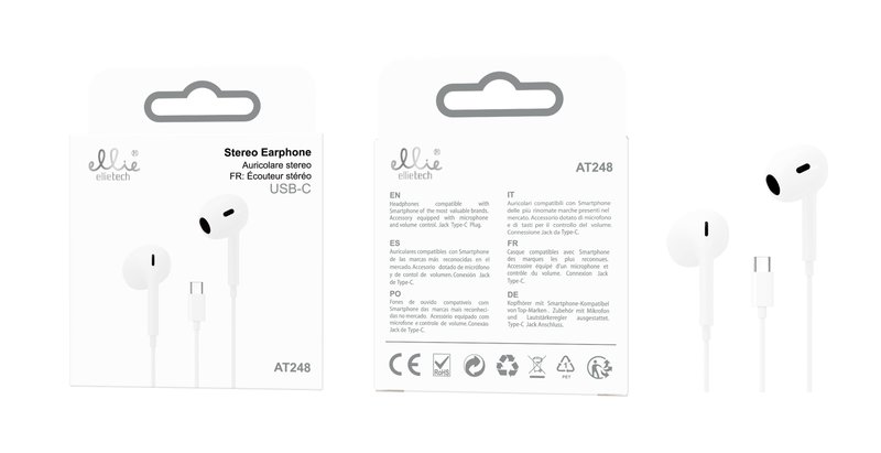Ellietech AT248 Auriculares con Cable Tipo C