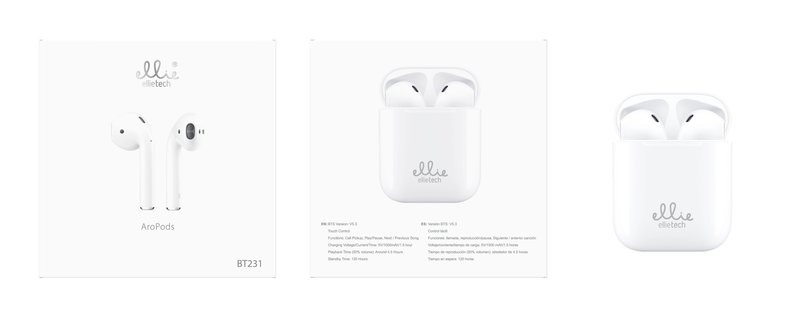 Ellietech BT231 AroPods (2ª generación) con Estuche de Carga