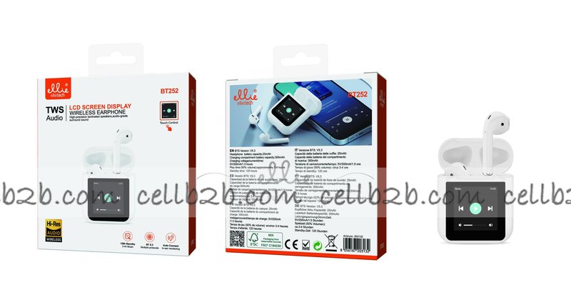 Ellietech BT252 Auriculares Inalámbrico con Control Táctil
