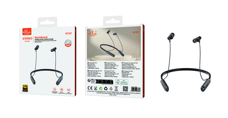 Ellietech BT257 Auriculares Inalámbrico con Banda de Cuello