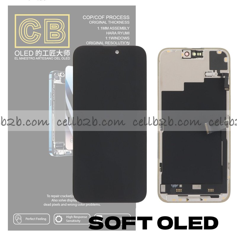 Pantalla « CB SOFT OLED » iPhone 15 Pro Max 120Hz Control IC Reemplazable LCD+TACTIL Completo