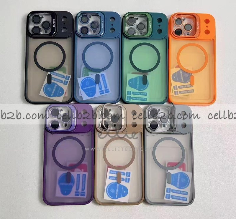 Funda Magsafe con Soporte de la Cámara y Protector de Lente para iPhone 14 / 13