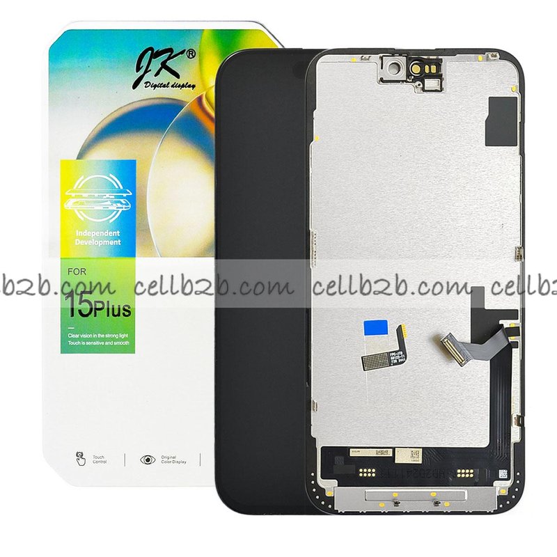 *Pantalla iPhone 15 Plus JK INCELL FHD LCD+Táctil Negra Completa (Control IC Reemplazable)