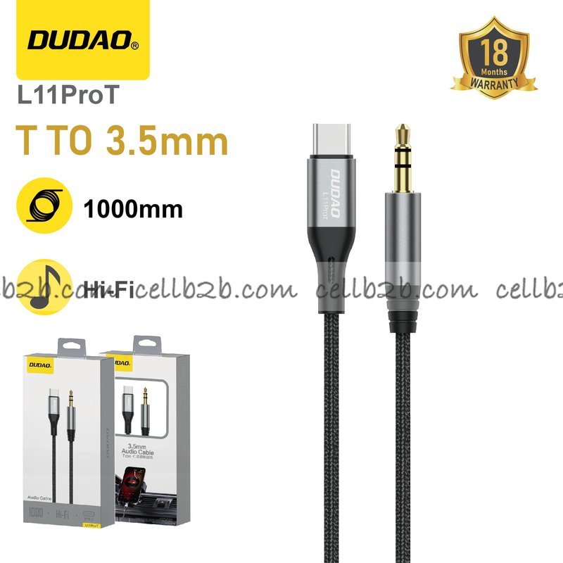 *Adaptador Jack 3.5 mm a Type - C de Audio Hi-Fi-DUDAO L11ProT