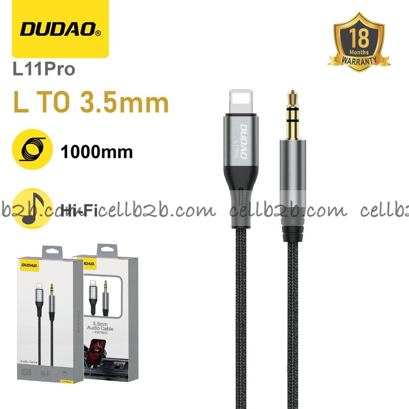 *Adaptador Jack 3.5 mm a Lightning de Audio Hi-Fi-DUDAO L11Pro