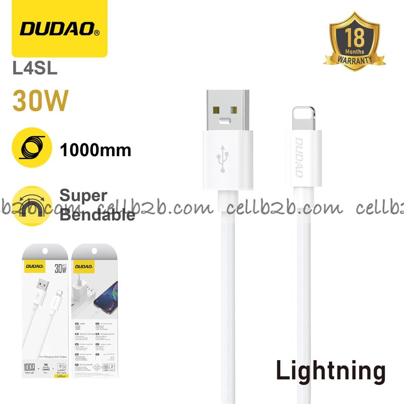 *Cable Lightning De Carga Rapida 5A - DUDAO L4SL 1m