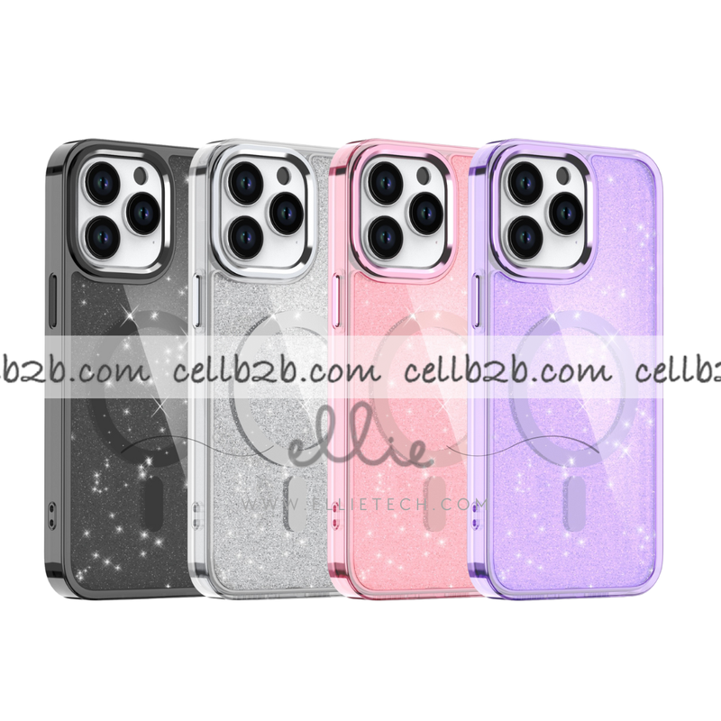 Funda Magsafe de Purpurina con Cámara Botón Metálico LY para iPhone 17 Pro