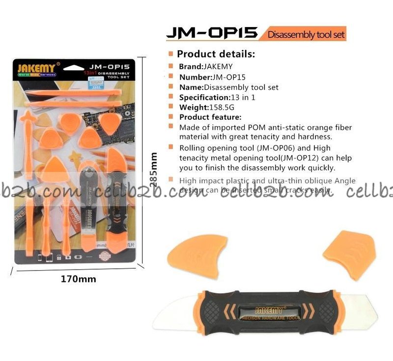 JAKEMY JM-OP15 13 en 1 Juego de Herramientas de Desmontaje para Apertura Display