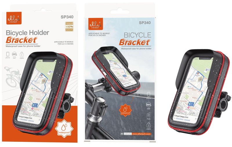 Ellietech SP340 Soporte de móvil resistente a la lluvia para Bicicleta