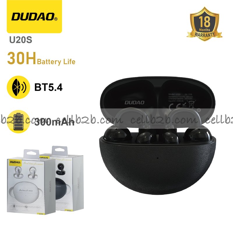 *OWS tipo clip, driver 13mm, 30h autonomía negro – DUDAO U20S