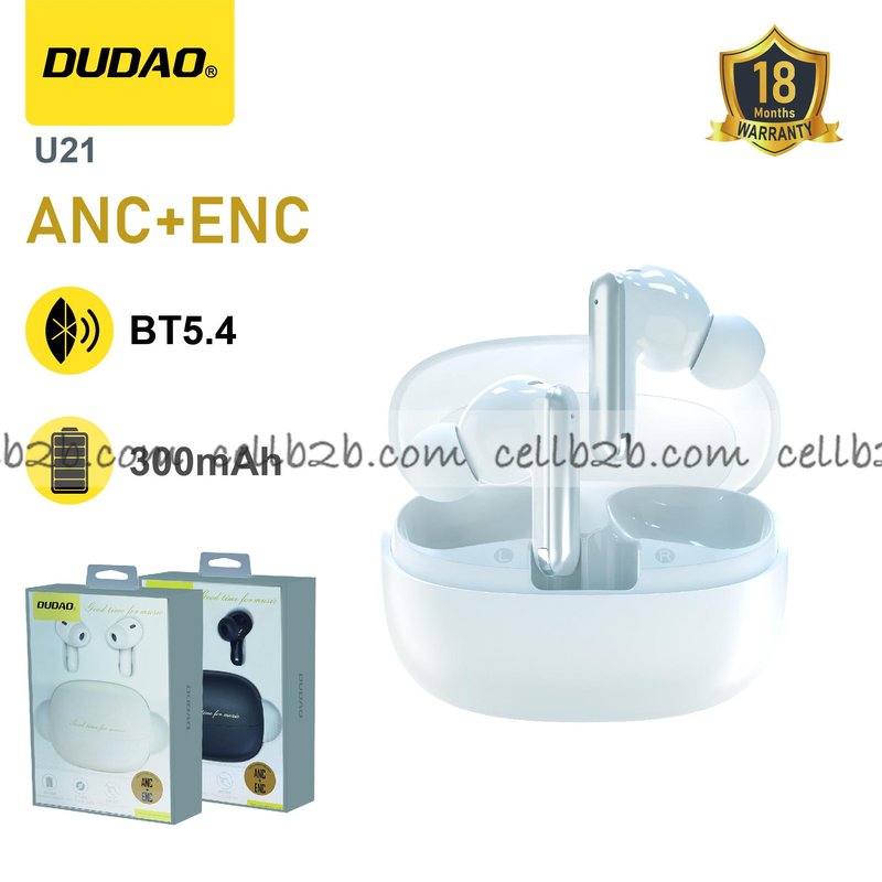 *Auriculares Inalámbricos Bluetooth 5.4 con ANC y ENC Blanco - DUDAO U21