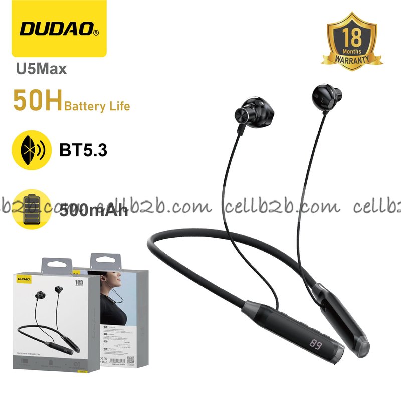 *Hasta 50 horas de reproducción Bluetooth, pantalla digital clara – DUDAO U5Max