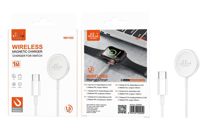 Ellietech WH103 Cargador Inalámbrico con Magnetico para iWatch