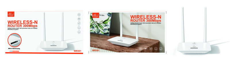 Ellietech WR301 Wireless Router Con 5 Enchufes de internet/ 300Mbps