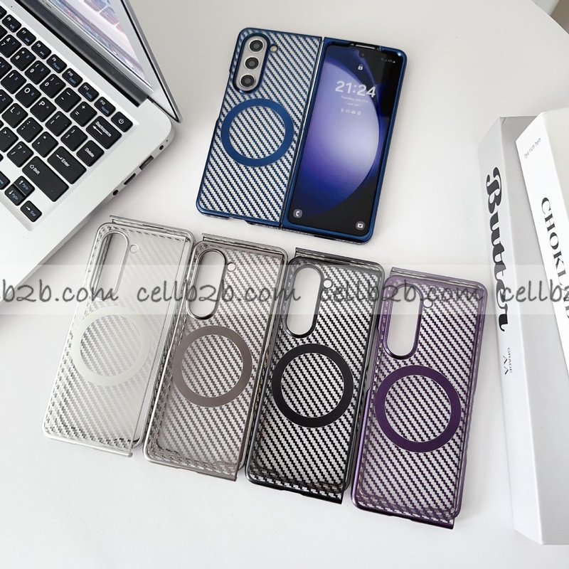 Funda MagSafe con Rayas para Samsung Z Flip 6 / Z Flip 7 FE