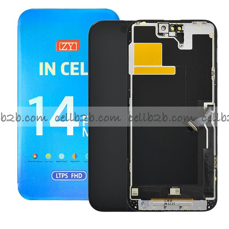 Pantalla iPhone 14 Pro Max ZY FHD-COF 1080p INCELL (High Refresh Rate) LCD+Táctil Negra Completa (Control IC reemplazable)