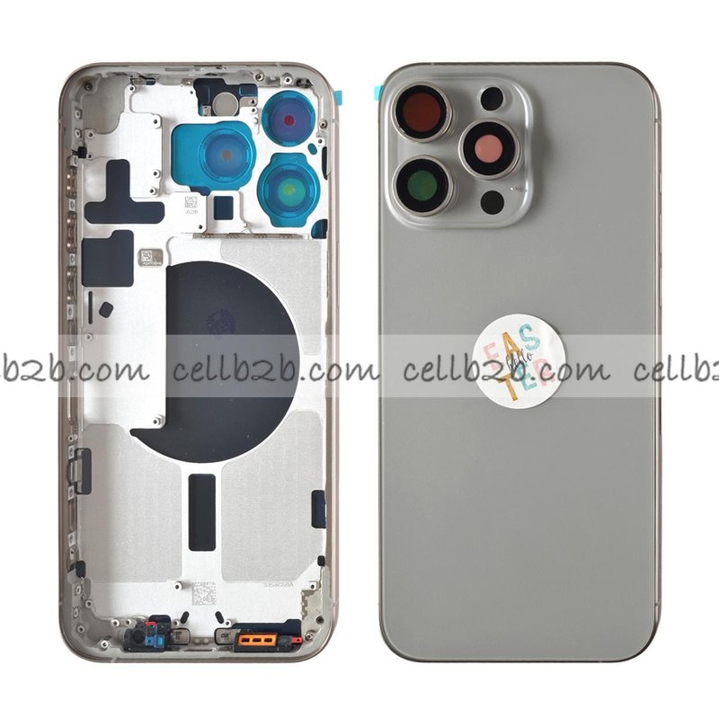Tapa Chasis Con Bandeja iPhone 15 Pro Max Titanio Natural Sin Recambios