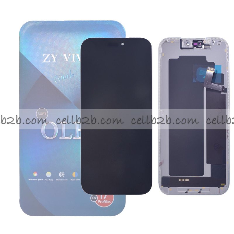 Pantalla iPhone 17 Pro Max ZY OLED SOFT (High Refresh Rate) LCD+Táctil Negra Completa (Control IC Reemplazable)
