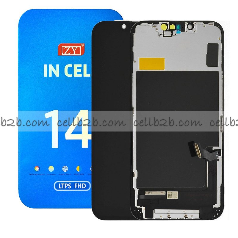 Pantalla iPhone 14 ZY FHD-COF 1080p INCELL LCD+Táctil Negra Completa (Control IC Reemplazable)