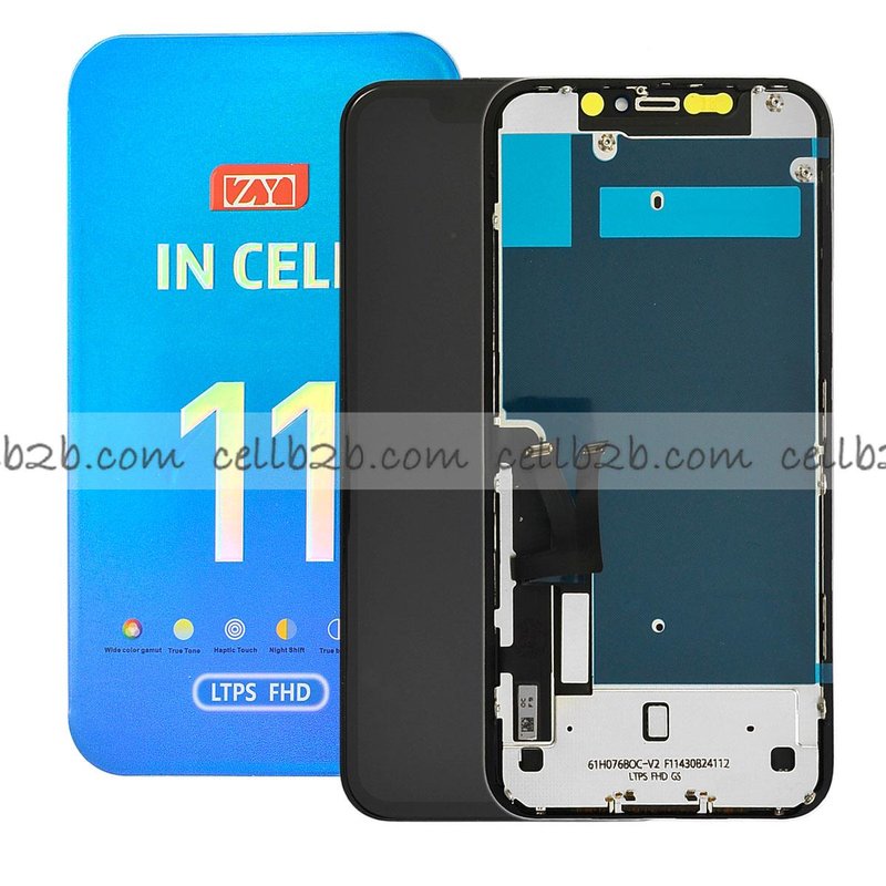 Pantalla iPhone 11 ZY FHD-COF 1080p INCELL LCD+Táctil Negra Completa (Control IC Reemplazable)