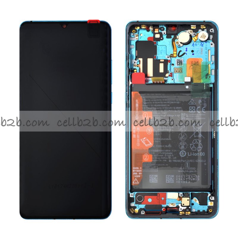 * Pantalla Huawei P30 Pro Azul Aurora con Marco y Batería Completa LCD+Táctil