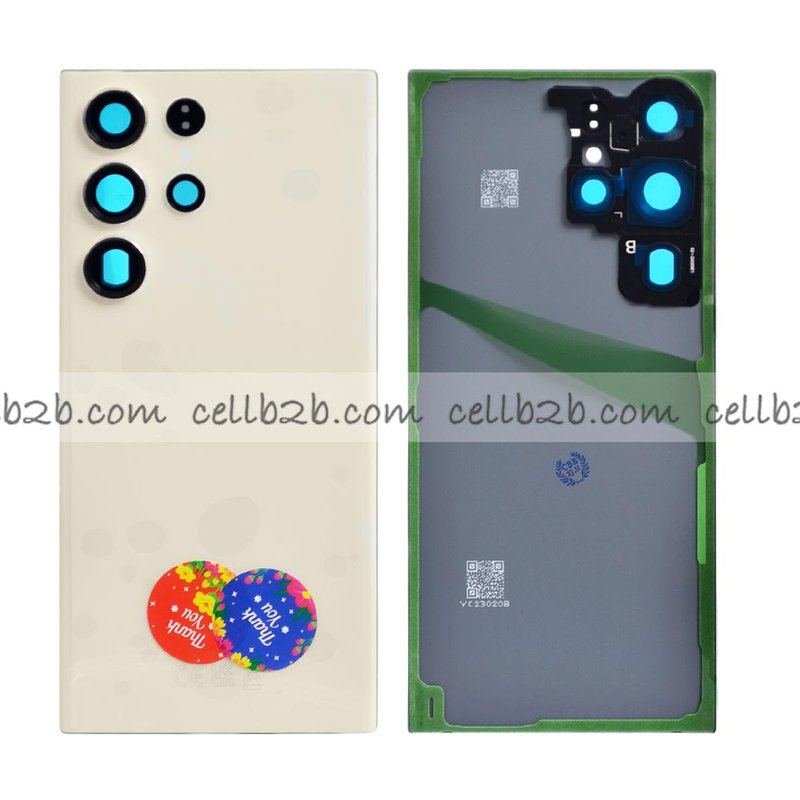 Tapa Trasera Samsung S23 Ultra S918B Crema CON LENTE