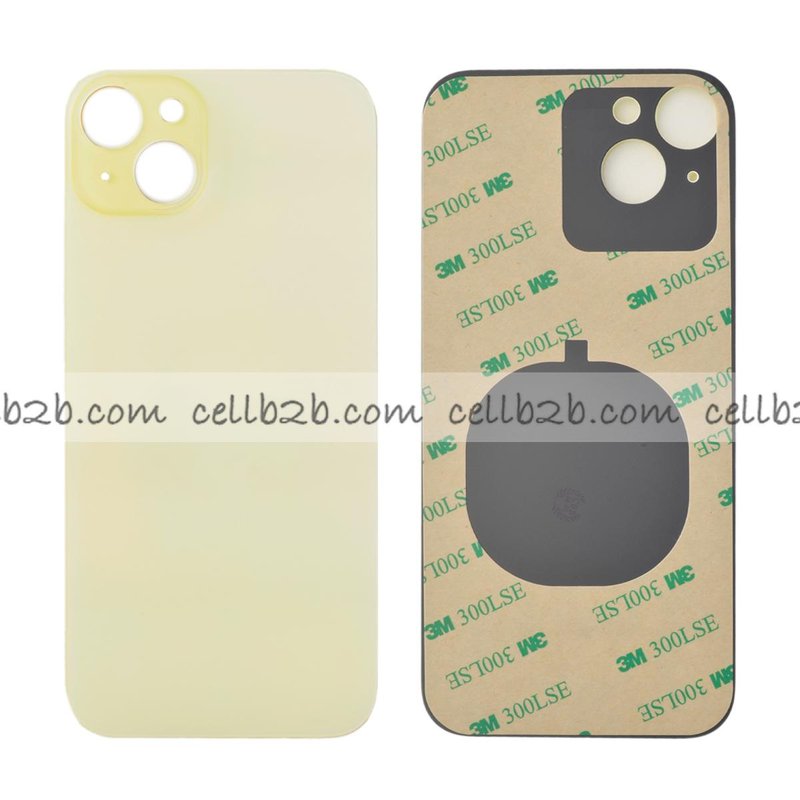Tapa Trasera Cristal para iPhone 15 Plus Amarillo
