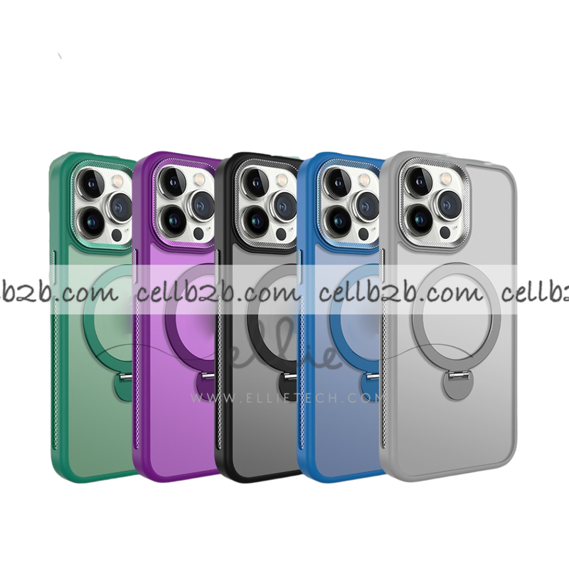 Funda Mate Magsafe con Soporte y Cámara de Textura Metálica ZW para iPhone 17 Pro