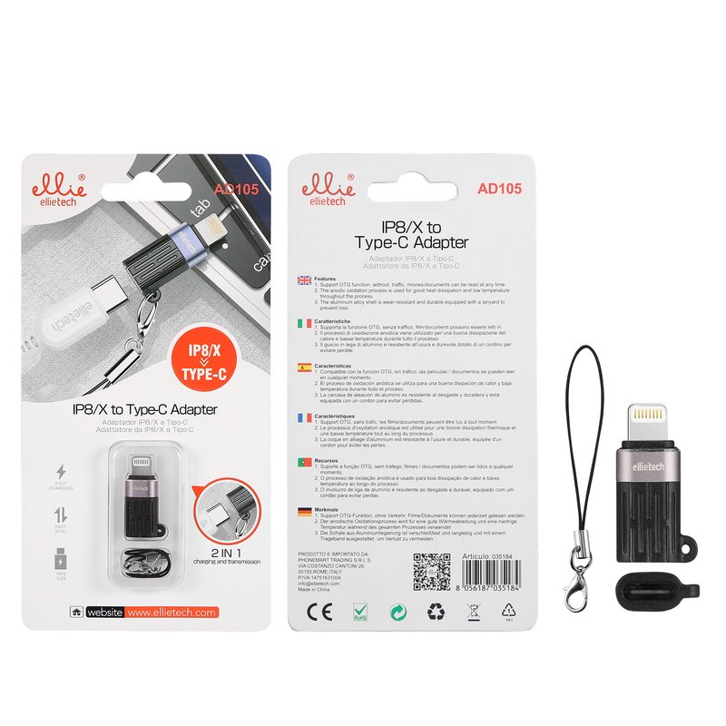 Ellietech AD105 Adaptador Lightning a Tipo C