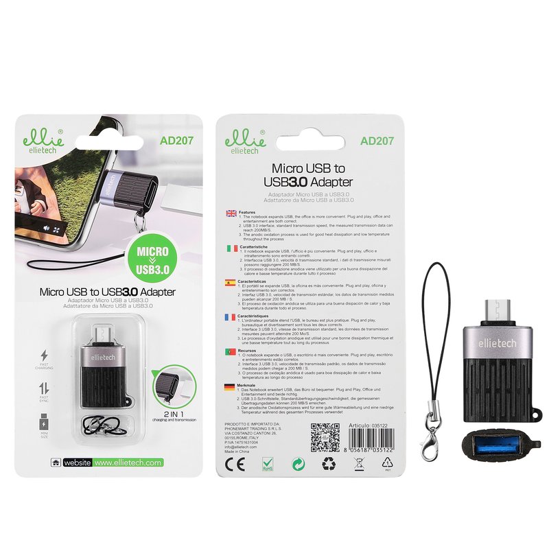 Ellietech AD207 Adaptador Micro A USB 3.0