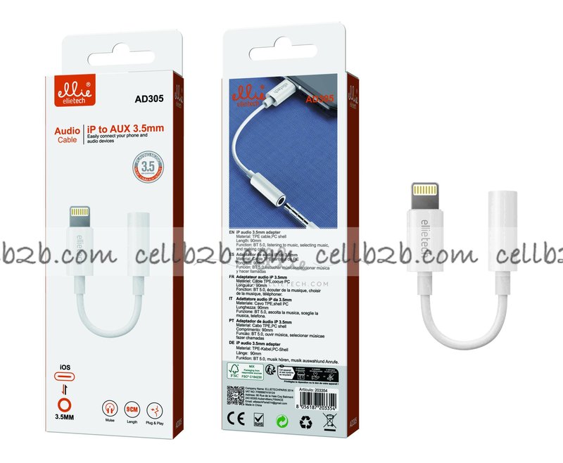 Ellietech AD305 Adaptador de Audio iP de 3.5mm