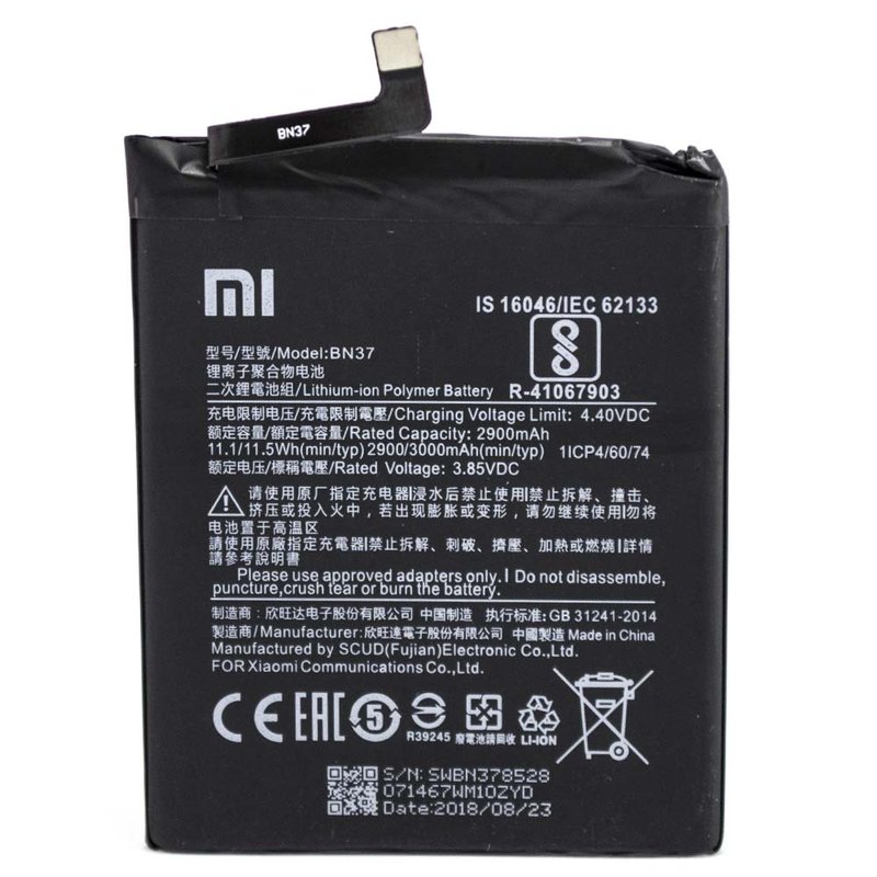 Batería XIaomi Redmi 6/ Redmi 6A BN37 2900mAh