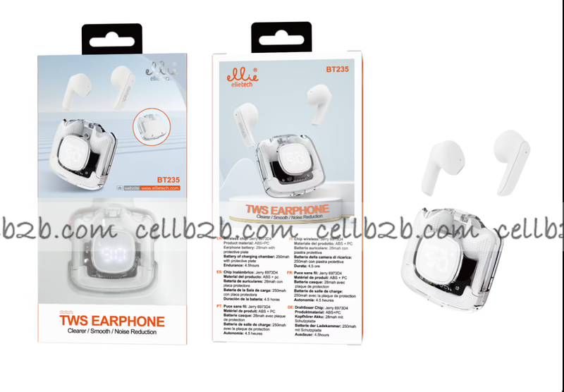 Ellietech BT235 Auriculares in-ear Inalámbrico con Luz TWS BTS