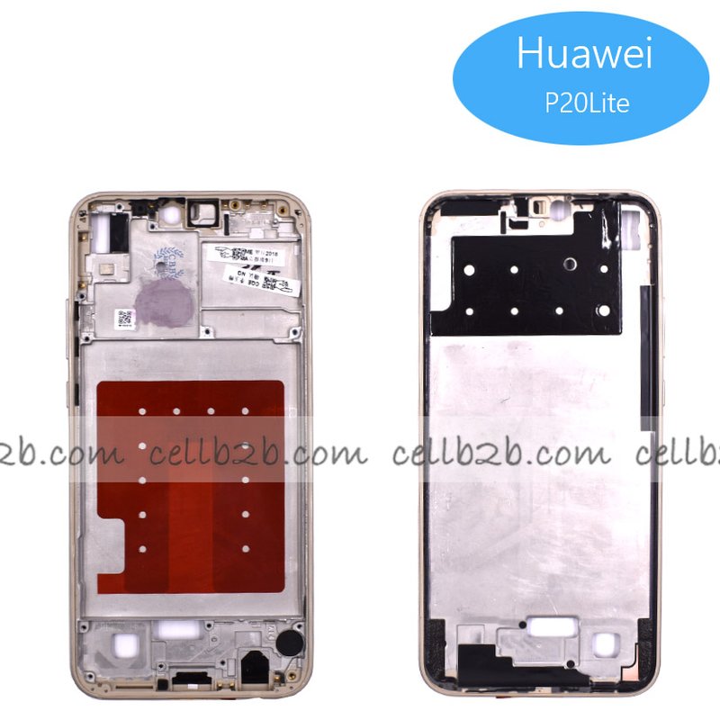 Carcasa Frontal/ intermedia para Huawei P20 Lite Dorado Original