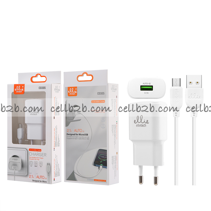 Ellietech CD305 Cargador de Casa para Micro USB 1USB 1M