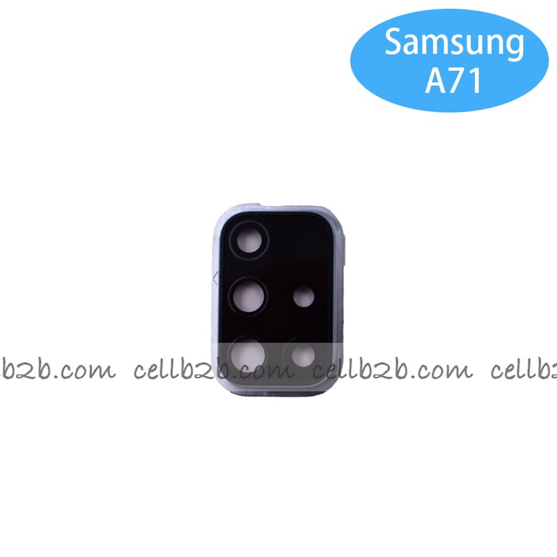 Cristal Cámara con Marco para Samsung A71 A715F Azul camara