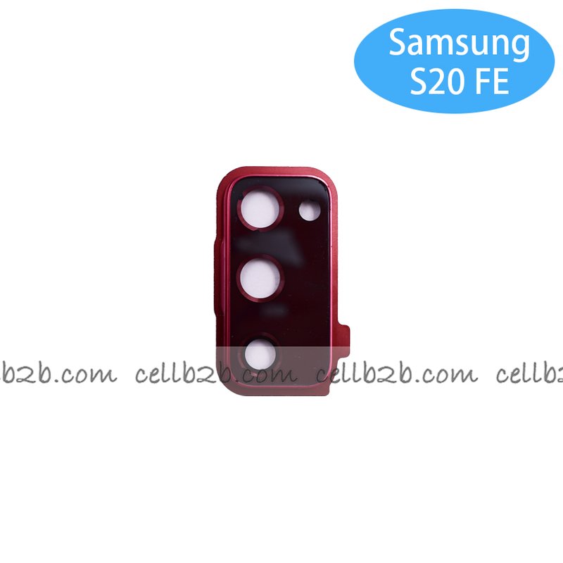 Cristal Cámara con Marco para Samsung S20 FE / S20 Lite G780F Rojo
