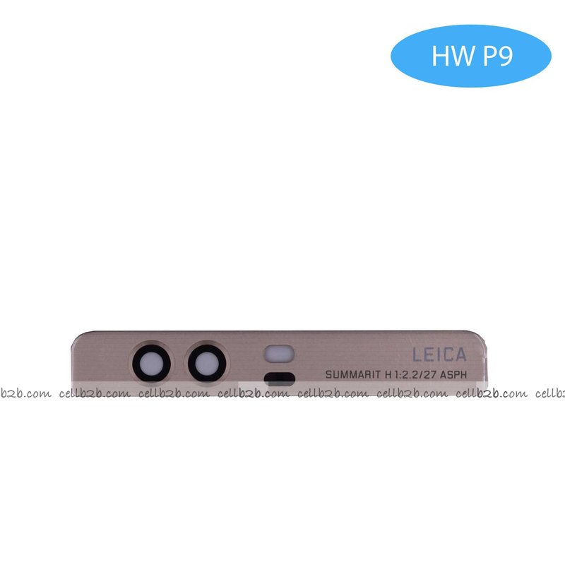 Cristal Cámara para Huawei P9 Dorado con pegatina camara
