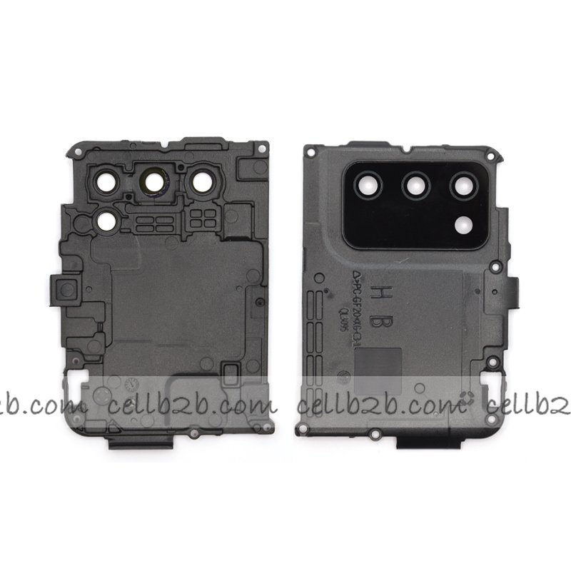 Cristal Cámara + Marco con Tapa de Placa Base para Samsung A03S A037F Negro